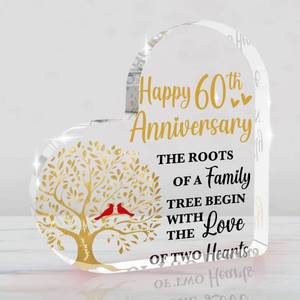 lot 12835 image: 60th Wedding Anniversary Acrylic Gifts for Women - Happy 60th Gift HimHer