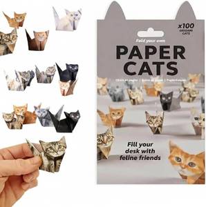 lot 12845 image: DIY Paper Cats - Origami Paper for Cat Figures, Stress-Relief Craft
