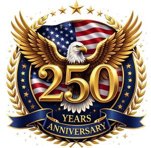 lot 12869 image: 5 Packs USA 250th Anniversary Stickers, 8-Inch Waterproof Decals (1776-2026)