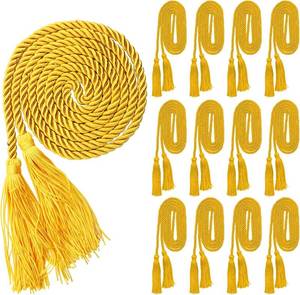 lot 12892 image: 12 Pcs Graduation Honor Cords - Rayon Braided Tassel Cords, Red