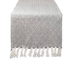 lot 12904 image: DII Gray Cotton Table Runner - 15x72, Fringed Edges, Textured