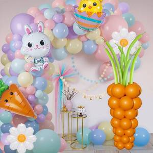 lot 12909 image: Easter Balloon Arch Garland Kit   137Pcs Pastel Balloons with Carrot Foil