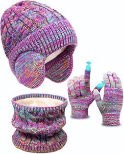 lot 12913 image: Kids Winter Hat, Gloves, Mittens & Scarf Set - Toddler Beanie with Earflaps