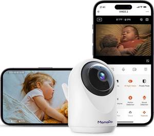lot 12929 image: WiFi Baby Monitor with Camera, 2K Night Vision, AI Alerts, PTZ 355 , Audio