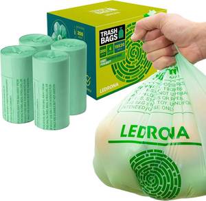 lot 12935 image: 200 Compostable Trash Bags - 4 Gal, Unscented, Leak-Proof, Extra Strong