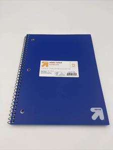 lot 12971 image: up&up 1-Subject Wide-Ruled Spiral Notebook, Blue, Plastic Cover, 70 pgs, 5pk
