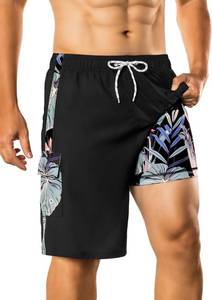 lot 13002 image: BRISIRA Mens Swim Trunks 9-Inch Board Shorts with Liner, Pockets, Quick-Dry 3XL