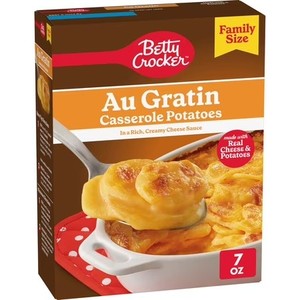 lot 13078 image: Betty Crocker Au Gratin Casserole Potatoes Real Cheese, Family Size, 7 oz 2pack