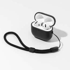 lot 13095 image: Leather Case for AirPods 4  Slim Hard Cover  Top Grain Leather  Black