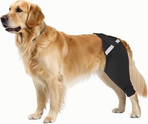 lot 13112 image: Dog Rear Leg Sleeve to Stop Licking Hind Leg Cover for TPLO, Left, XS, Black