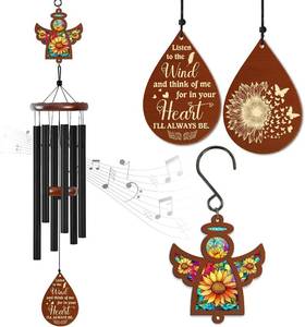 lot 13170 image: FLAGWIX Memorial Angel Wind Chimes 32 Outdoor Sympathy Gift for Loss