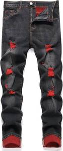lot 13199 image: Homllyer Mens Ripped Stretch Skinny Jeans, Slim Fit Denim Pants 38