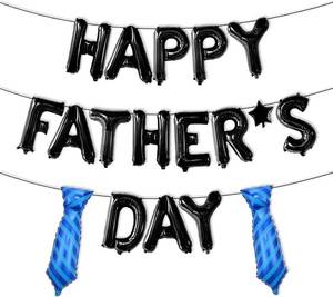 lot 13267 image: Happy Fathers Day Balloons - 16-Inch Black Balloons for Fathers Day Decor