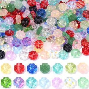 lot 13288 image: Four Leaf Flower Beads 100 pcs Acrylic Flower Shape Beads (Multiple Colors)