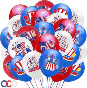 lot 13293 image: Lucleag 36 Pcs 12-Inch Patriotic Red White Blue Balloons for 4th of July