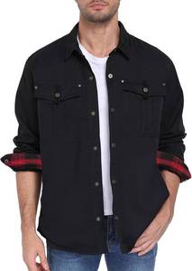 lot 13328 image: Mens Flannel-Lined Shirt Jacket - Lightweight, Snap Button, Western small