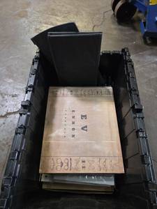 lot 18802 image: Pallet of Assorted School Supplies, Display Cases, LED Light Panel and More