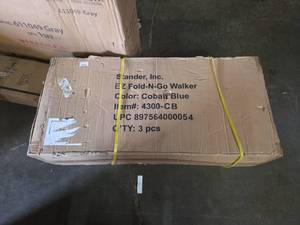 lot 18813 image: Pallet Lot Including Stander EZ Fold-N-Go Walker, End Table, Car Seat Cover, Otter Box Phone Cases and More