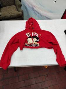 lot 63717 image: Betty Boop Cute But Savage cropped hoodie - M
