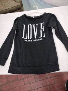 lot 63730 image: Love Peace Begins Black Sweatshirt - S
