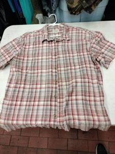 lot 63782 image: St. Johns Bay Sunwashed plaid button-down shirt - XXL