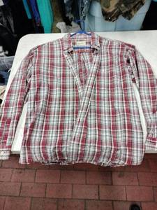 lot 63788 image: Eddie Bauer mens long-sleeve button-down shirt - RedGrey - XL