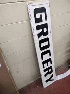 lot 61092 image: Decorative Metal Grocery Sign