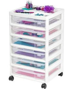 lot 61002 image: IRIS USA 7-Tier Scrapbook Rolling Storage Cart