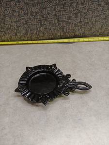 lot 146 image: Cast Iron Ceramic Ashtray with Ornamental Handle