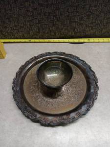 lot 150 image: Vintage Silver Plate Serving Dish with Bowl