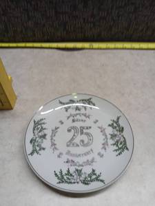 lot 157 image: 25th Anniversary Silver Commemorative Plate