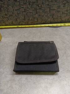 lot 159 image: Black Canvas Tool Roll Organizer with Hand Tools