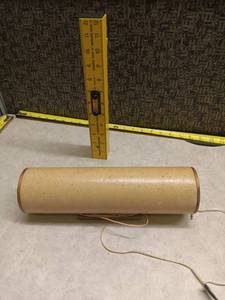 lot 179 image: Leather Cylindrical Speaker w Internal Wiring & Mount