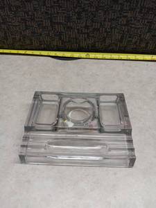 lot 188 image: Clear Glass Desktop Organizer
