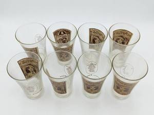 lot 210 image: Coca-Cola Flair Glass 16 oz Vintage Reproduction Set of 8