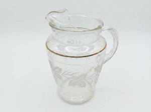 lot 215 image: Glass Pitcher with Leaf Etching