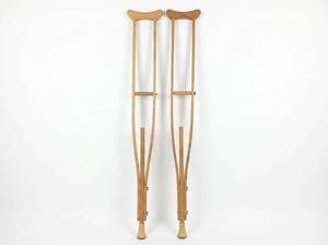 lot 219 image: Wooden Crutches Pair Adjustable Height