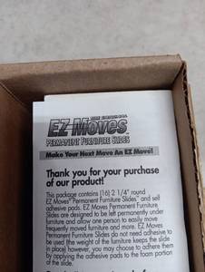 lot 103 image: EZ Moves Permanent Furniture Slides 2 14 Inch Round 16 Pack