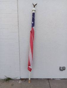 lot 109 image: Flag Pole with Eagle Finial and U.S. Flag