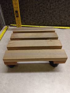 lot 110 image: Wooden Plant Dolly with Casters
