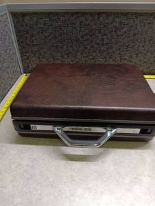 lot 91 image: Samsonite Briefcase with Combination Lock and Brown Leather Top