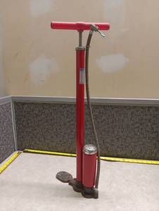 lot 92 image: Montgomery Ward Bicycle Floor Pump with Pressure Gauge