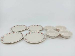 lot 263 image: Corelle By Corning Dinnerware Set Red Hearts Blue Flowers