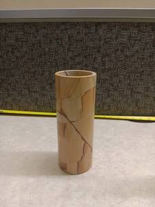 lot 266 image: Wood Turning Blank Cylinder w Decorative Burn Details