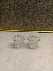 lot 288 image: Clear Glass Decorative Bowls with Bubble Details (2 Pack)