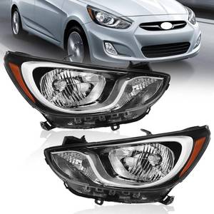 lot 152227 image: Retails for $113 Headlight Assembly Fit for 2012 2013 2014 Hyundai Accent GLS GS SE Sedan