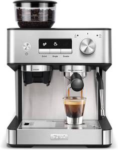 lot 251676 image: Retails for $360 Gevi 20 Bar Espresso Machine with Grinder & Steam Wand for Latte Cappuccino