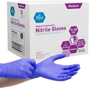 lot 251677 image: MedPride Powder-Free Nitrile Exam Gloves, Medium, Case1000 (100 Count (Pack of 10))