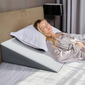 lot 351860 image: Kolbs Extra Wide Bed Wedge Pillow for Sleep Apnea, Acid Reflux, and Back Pain Relief, with Chic Jacquard Cover - Headboard GERD Pillow Wedges for Sleeping (Extra Wide 7.5 Height)