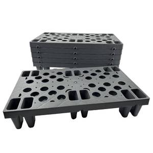 lot 351866 image: 6-Pack Grey Plastic Pallets 19.7x11.8, Heavy Duty HDPE